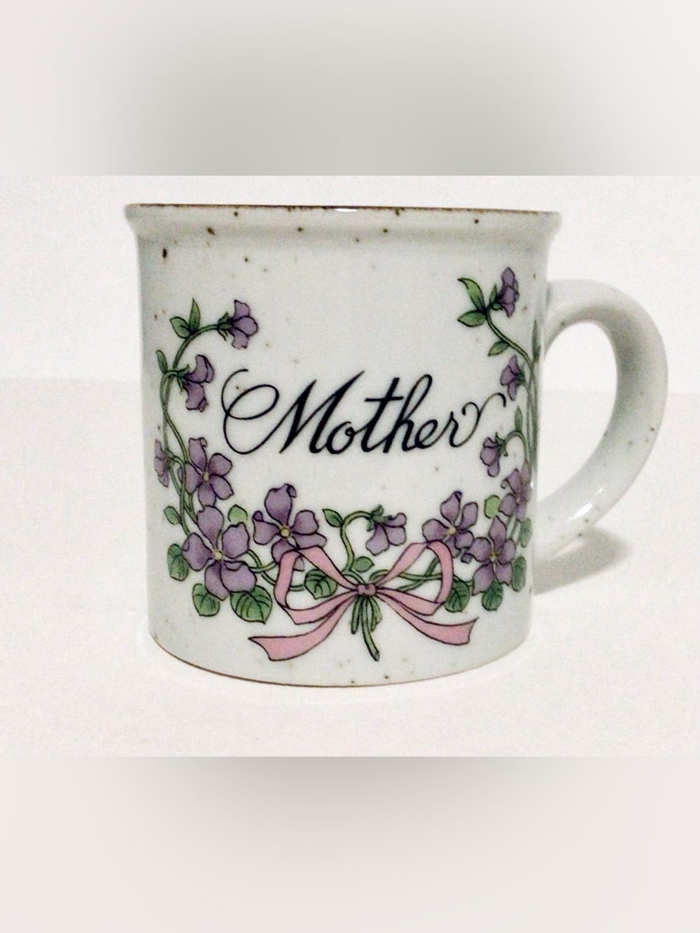Retro VINTAGE Floral Mother Purple Pink Coffee Tea mug cup Made in Japan NICE